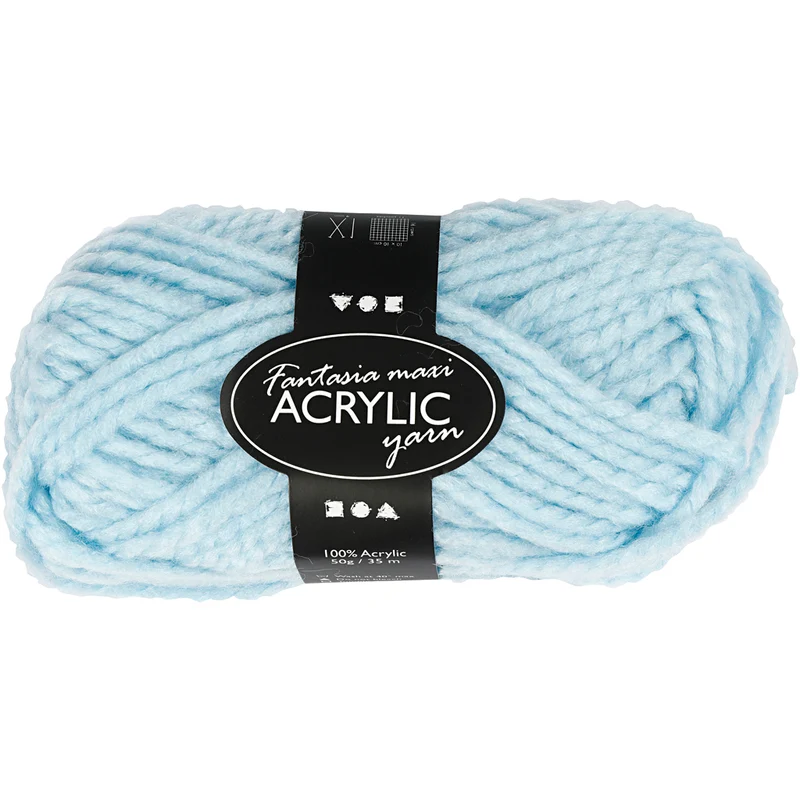 Fantasia Akrylgarn, L: 35 M, Maxi, ljusblå, 50 g/ 1 nystan [HOB-421876]