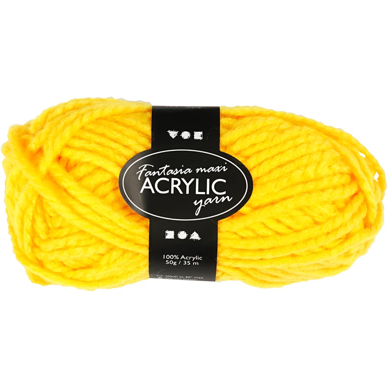 Fantasia Akrylgarn, L: 35 M, Maxi, gul, 50 g/ 1 nystan [HOB-421864]