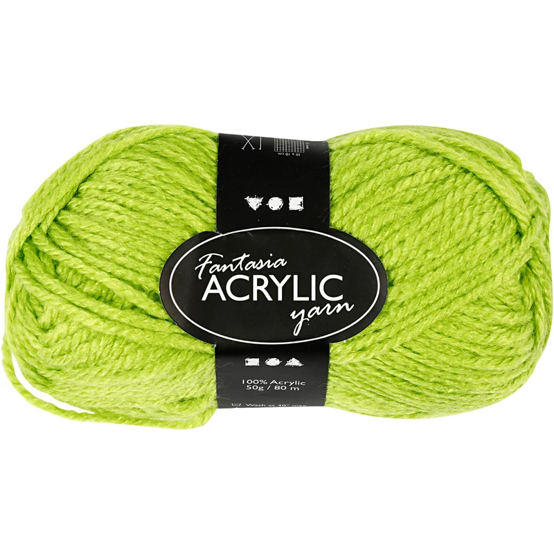 Fantasia Akrylgarn, L: 80 M, ljusgrön, 50 g/ 1 nystan [HOB-421800]