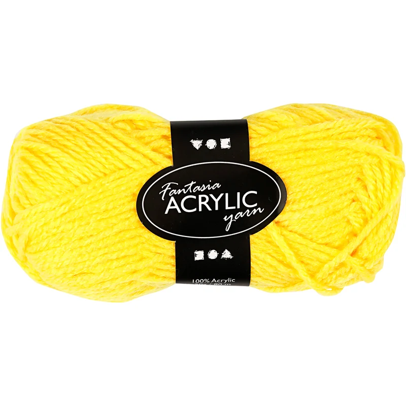Fantasia Akrylgarn, L: 80 M, gul, 50 g/ 1 nystan [HOB-421790]