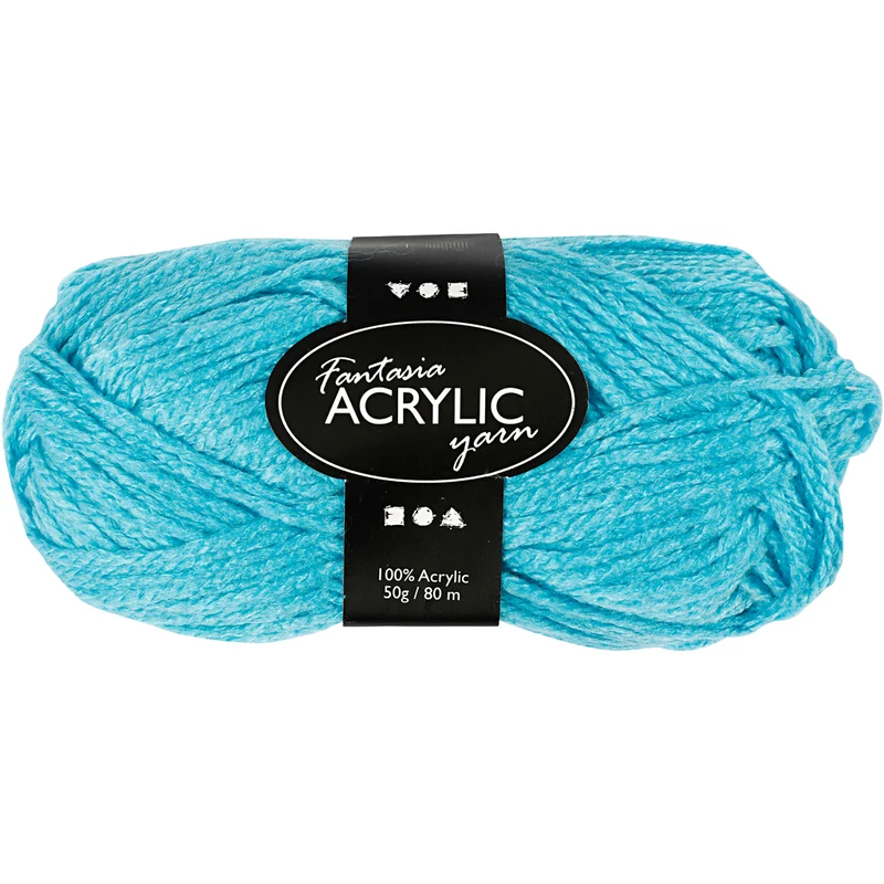 Fantasia Akrylgarn, L: 80 M, turkos, 50 g/ 1 nystan [HOB-421780]