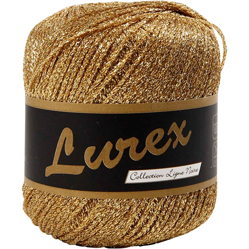 Lurex Garn, L: 160 M, guld, 25 g/ 1 nystan [HOB-42146]