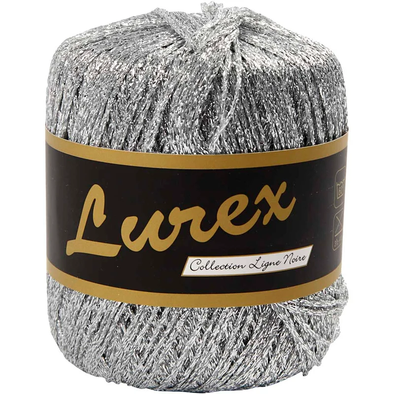 Lurex Garn, L: 160 M, silver, 25 g/ 1 nystan [HOB-42145]
