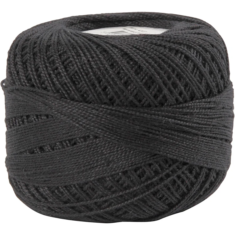 Mercericerat Bomullsgarn, svart, 20 g/ 1 nystan [HOB-42127]