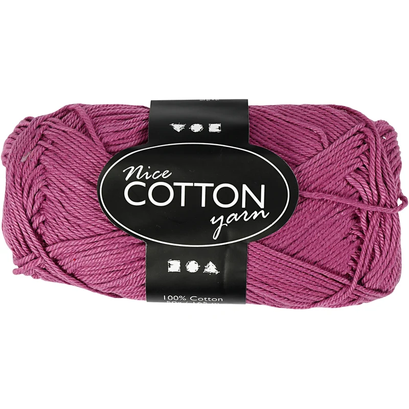 Mercerized Cotton Yarn, violet, 6S/4, L: 165 m, 50 g, 1 ball [HOB-421070]