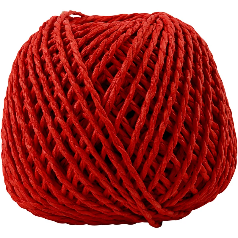 Paperyarn, tjocklek 2,5-3 mm, röd, 150 g, 40 m/ 1 nystan [HOB-41732]