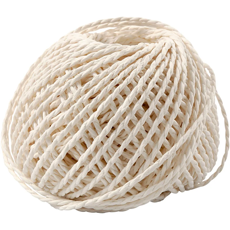Paperyarn, tjocklek 2,5-3 mm, vit, 150 g, 40 m/ 1 nystan [HOB-41726]