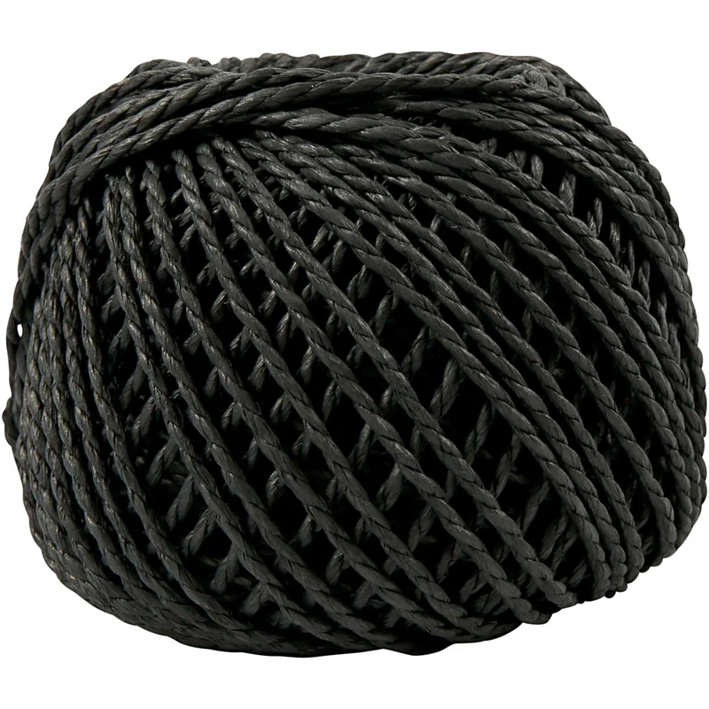 Paperyarn, tjocklek 2,5-3 mm, svart, 150 g, 40 m/ 1 nystan [HOB-41725]