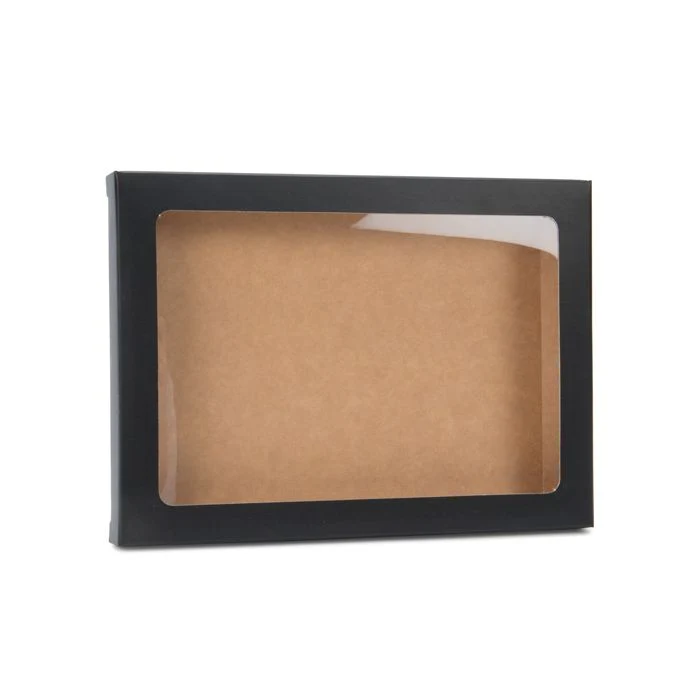 Papperslådor Matt Svart 13,7x1,5x18,7cm med Fönster (25 st) [WMBG1]