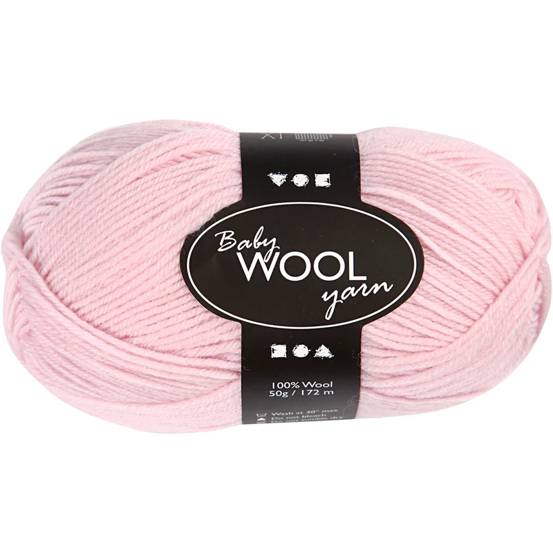 Babygarn, L: 172 M, ljusrosa, 50 g/ 1 nystan [HOB-41343]