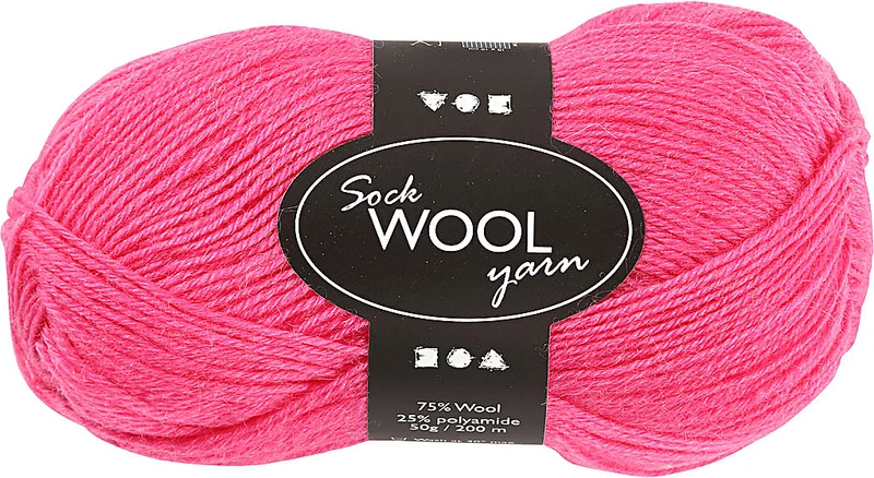 Strumpgarn, L: 200 M, rosa, 50 g/ 1 nystan [HOB-41323]