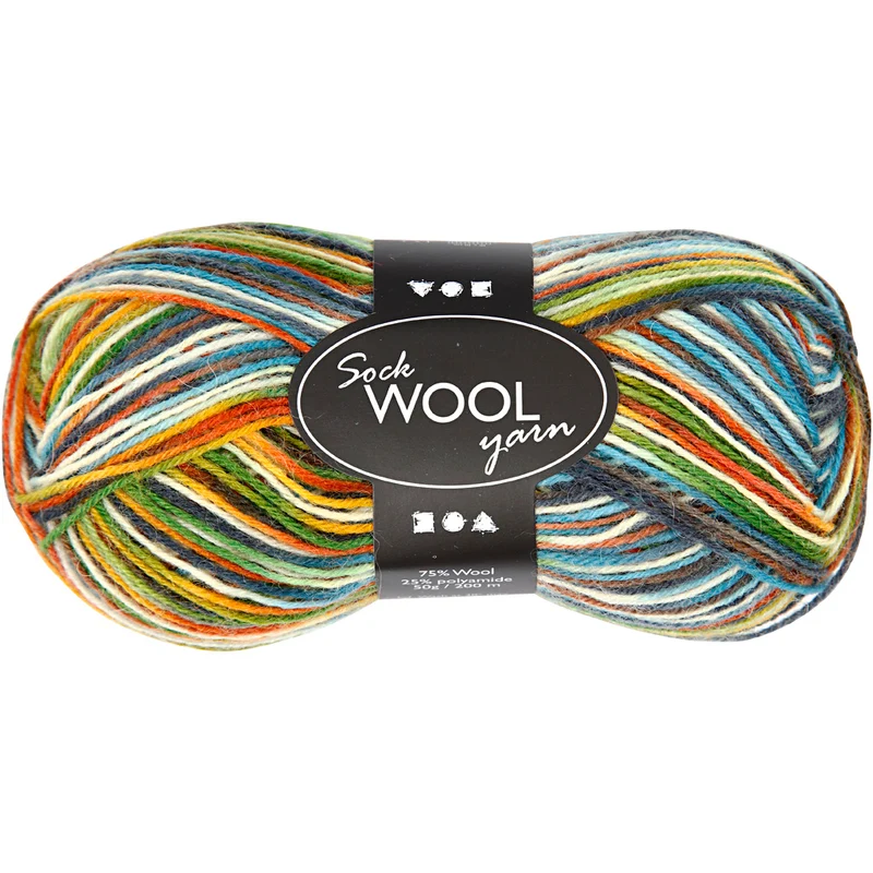 Strumpgarn, L: 200 M, mossgrön, 50 g/ 1 nystan [HOB-41316]