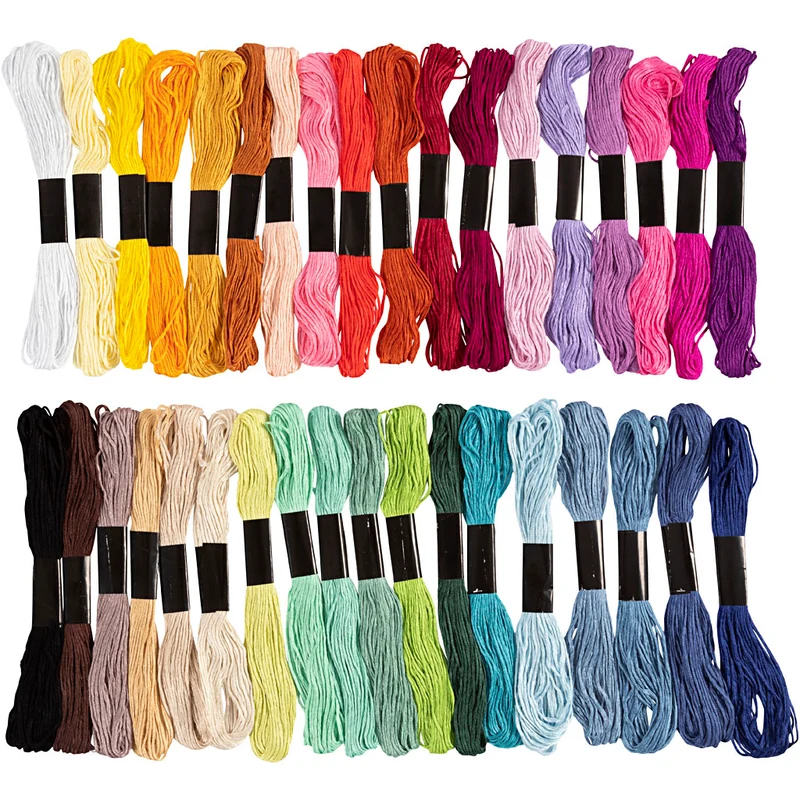 Broderitråd, tjocklek 1 mm, mixade färger, 42 bunt/ 1 förp. [HOB-41279]