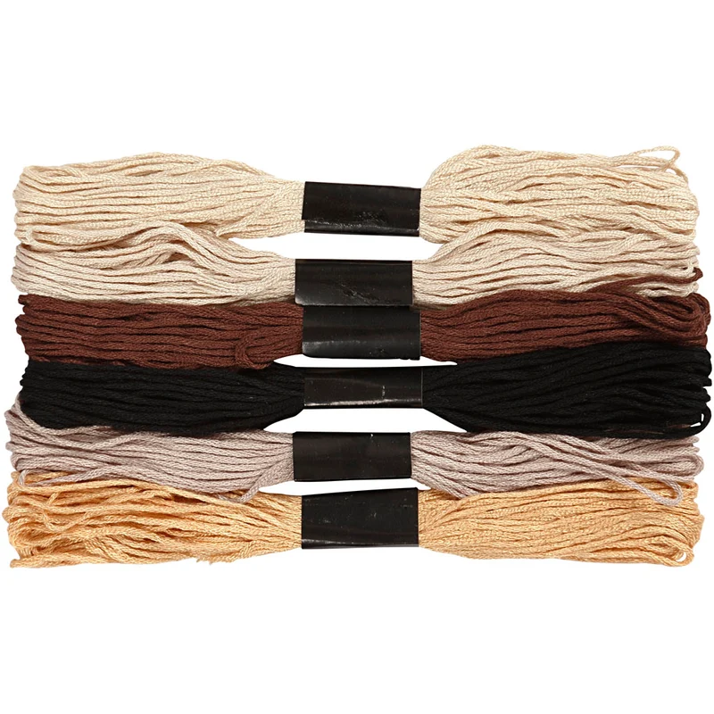 Broderitråd, tjocklek 1 mm, natur, 6 bunt/ 1 förp. [HOB-412730]