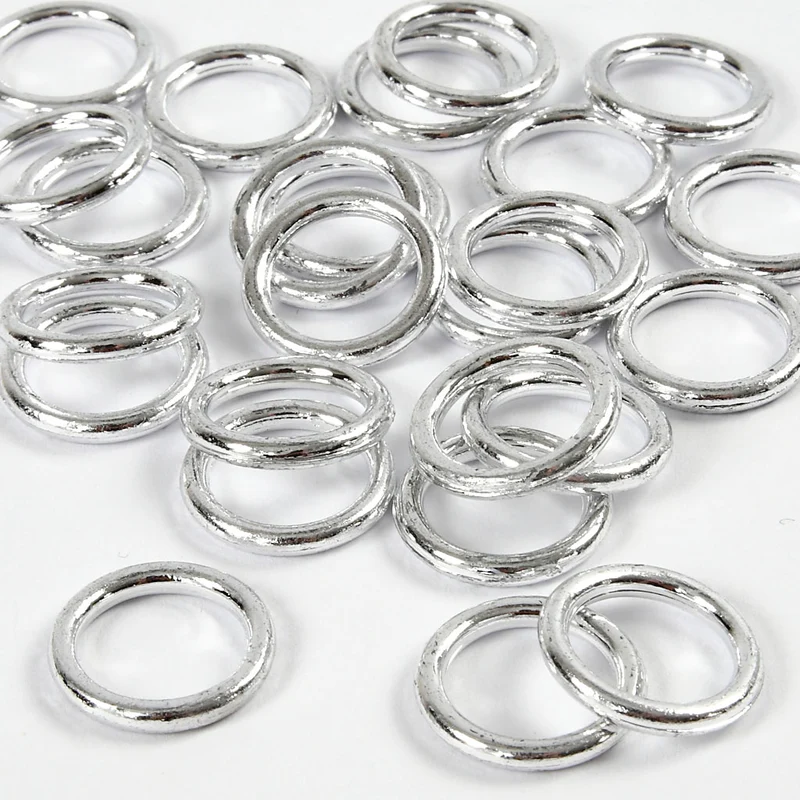 Plastring, stl. 15 mm, tjocklek 2 mm, silver, 25 st./ 1 förp. [HOB-41260]