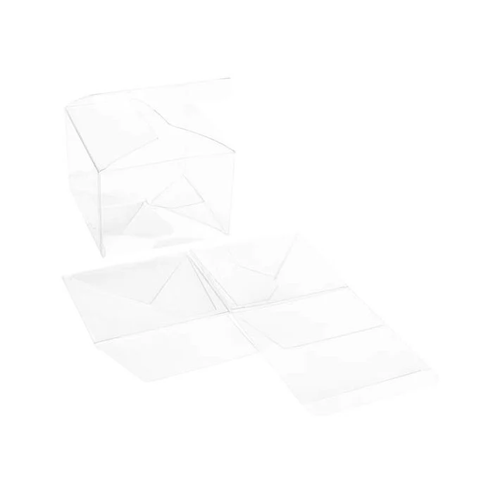 Plastlådor 10,2x10,2x7,6cm Kristallklart automatisk Botten (25 st) [PLB333]