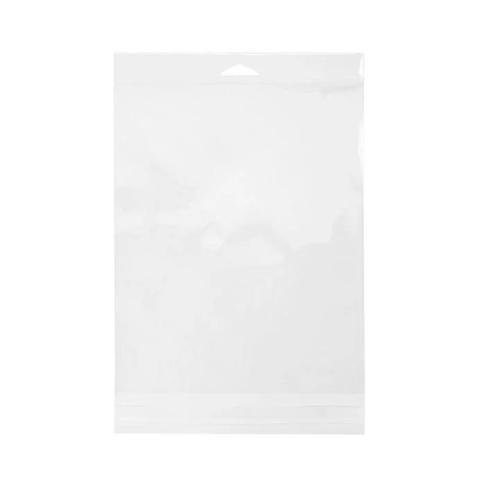 Cellofanpåsar med Eurohål 18,9x23,5cm Transparent med Tejpremsa (100 st) [HB79]