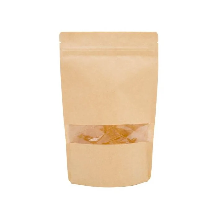 Stå upp påsar Kraft 15x9x23cm med Fönster (100 st) [ZBGW7K]