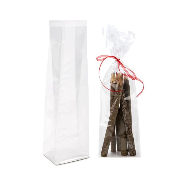Cellofanpåsar med botten 8,9x5,7x30,5cm med pappersinsats (100 st) [FGPBH16]