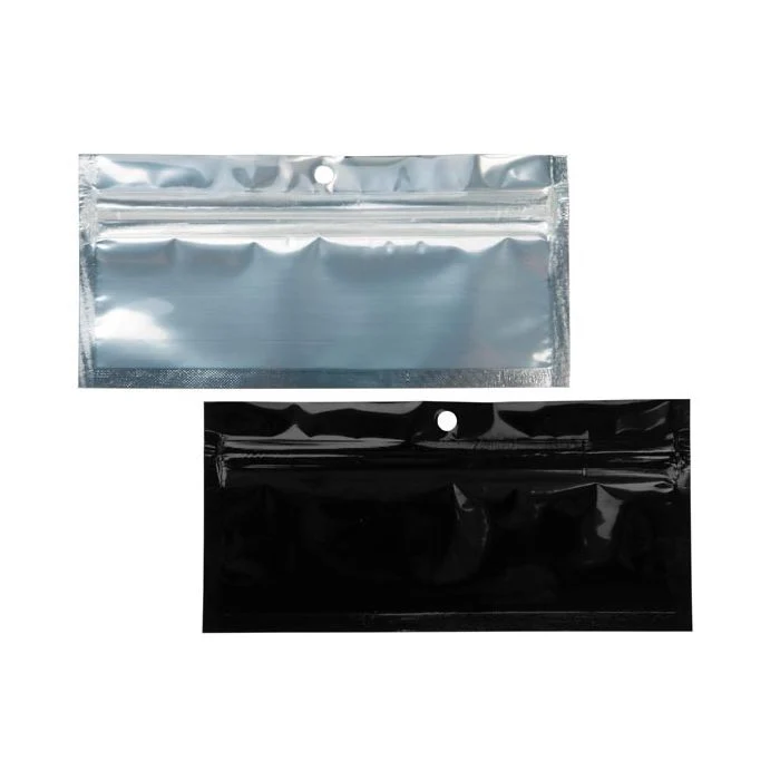 Blixtlåspåsar Transparent/Svart 14x4,5cm (100 st) [HZBB8CB]