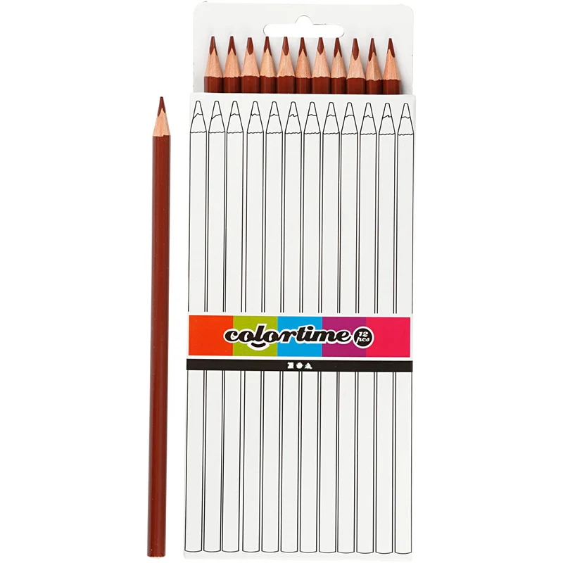 Colortime Färgblyerts, L: 17 cm, kärna 3 mm, brun, 12 st./ 1 förp. [HOB-38580]