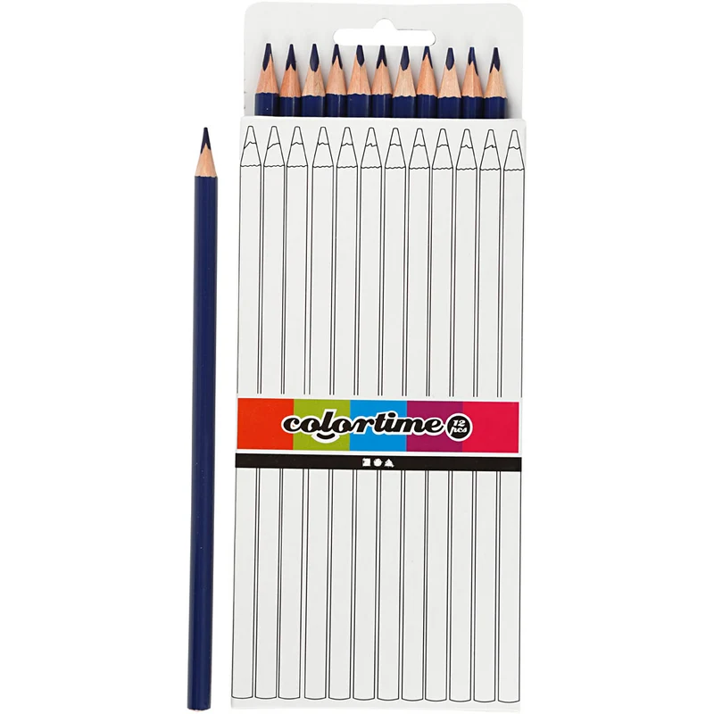 Colortime Färgblyerts, L: 17 cm, kärna 3 mm, mörkblå, 12 st./ 1 förp. [HOB-38577]