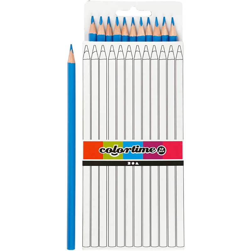 Colortime Färgblyerts, L: 17 cm, kärna 3 mm, ljusblå, 12 st./ 1 förp. [HOB-38576]