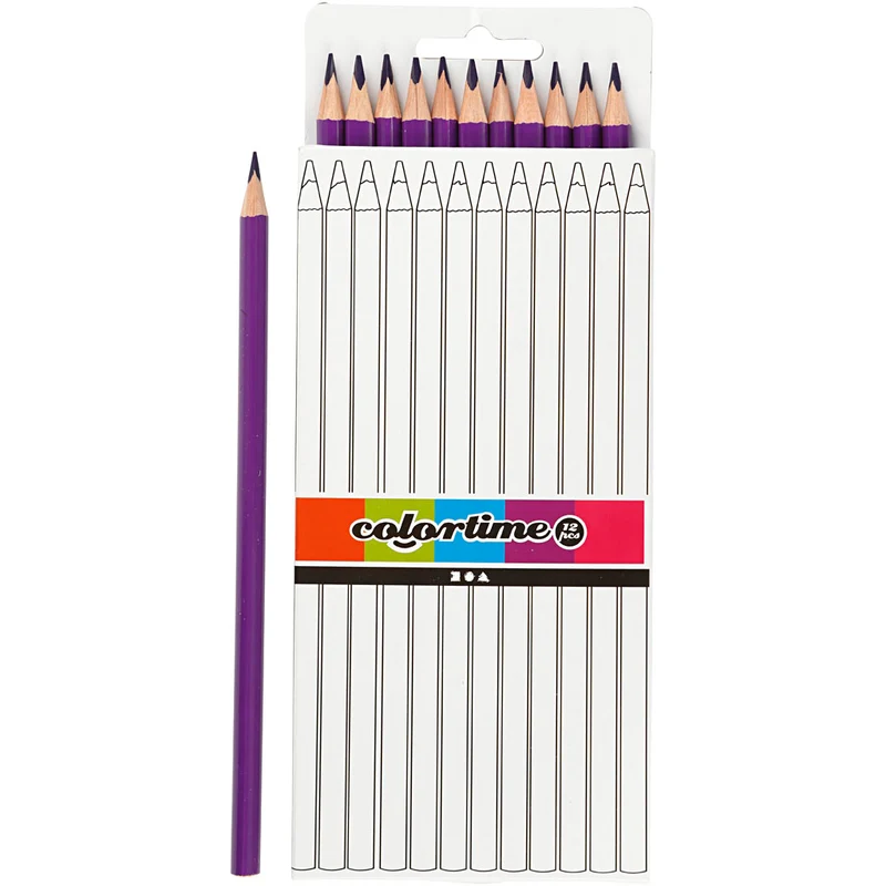 Colortime Färgblyerts, L: 17 cm, kärna 3 mm, lila, 12 st./ 1 förp. [HOB-38575]