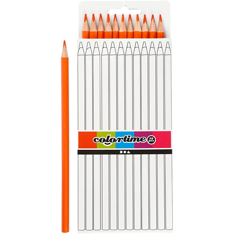 Colortime Färgblyerts, L: 17 cm, kärna 3 mm, orange, 12 st./ 1 förp. [HOB-38571]