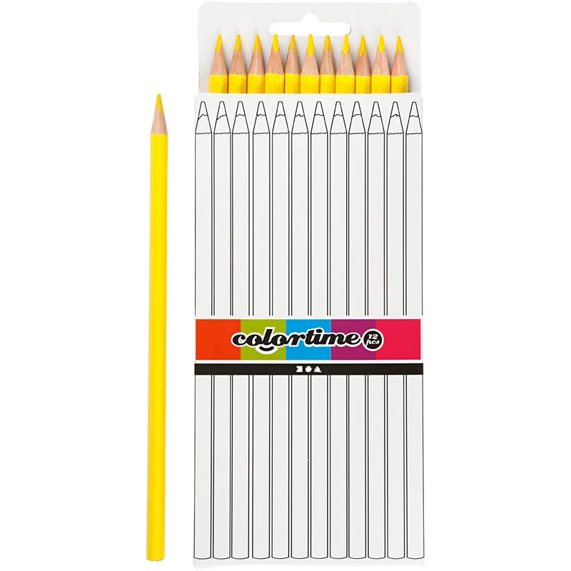 Colortime Färgblyerts, L: 17 cm, kärna 3 mm, gul, 12 st./ 1 förp. [HOB-38570]