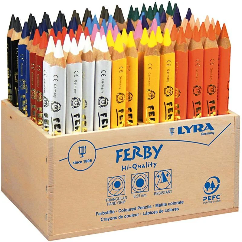 Lyra Super Ferby 1 Färgpennor, L: 12 cm, kärna 6,25 mm, mixade färger, 96 st./ 1 förp. [HOB-38390]