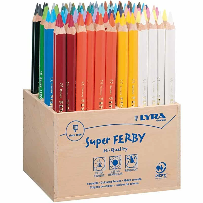 Lyra Super Ferby 1 färgpennor, L: 18 cm, kärna 6,25 mm, mixade färger, 96 st./ 1 förp. [HOB-38388]