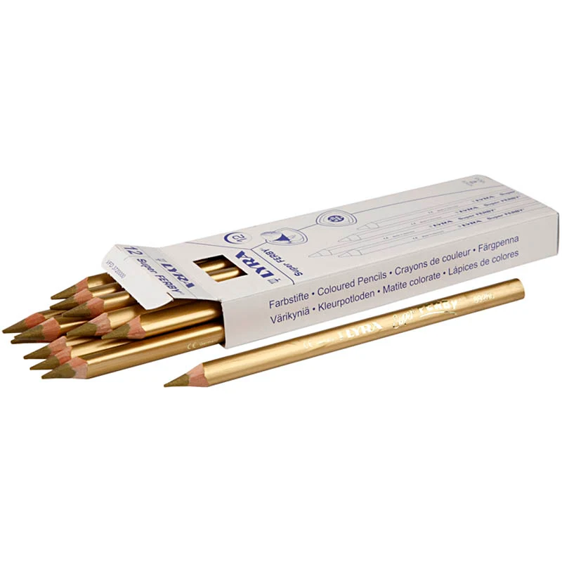 Lyra Super Ferby 1 färgpennor, L: 18 cm, kärna 6,25 mm, guld, 12 st./ 1 förp. [HOB-38371]