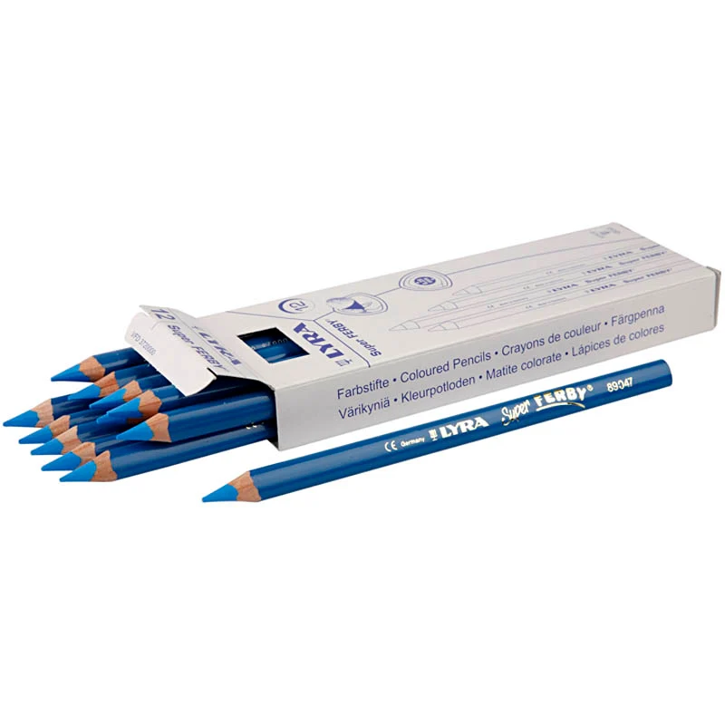 Lyra Super Ferby 1 färgpennor, L: 18 cm, kärna 6,25 mm, blå, 12 st./ 1 förp. [HOB-38362]