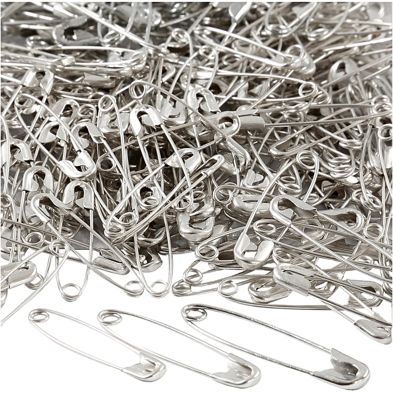 Säkerhetsnålar, L: 28+31+36 mm, tjocklek 0,7-0,8 mm, silver, 600 st./ 1 förp. [HOB-41130]