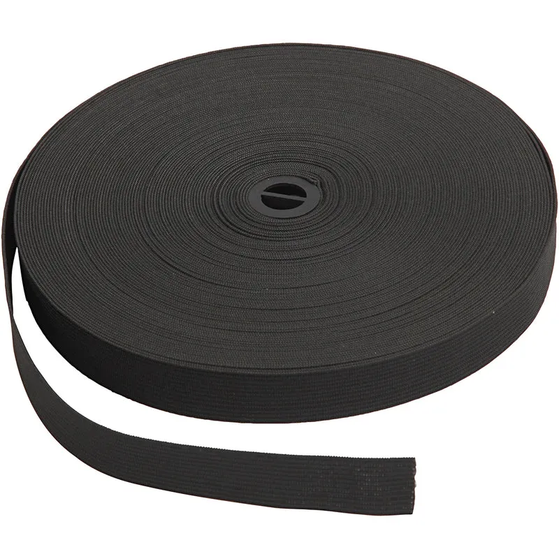 Resårband, B: 20 mm, svart, 25 m/ 1 rl. [HOB-41046]