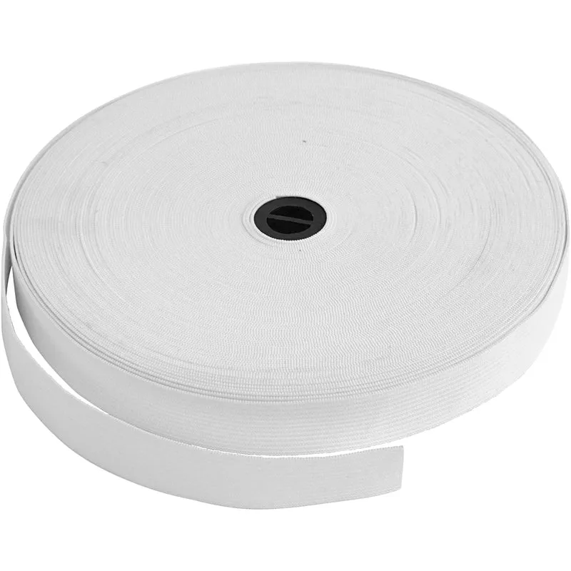 Resårband, B: 20 mm, vit, 25 m/ 1 rl. [HOB-41044]