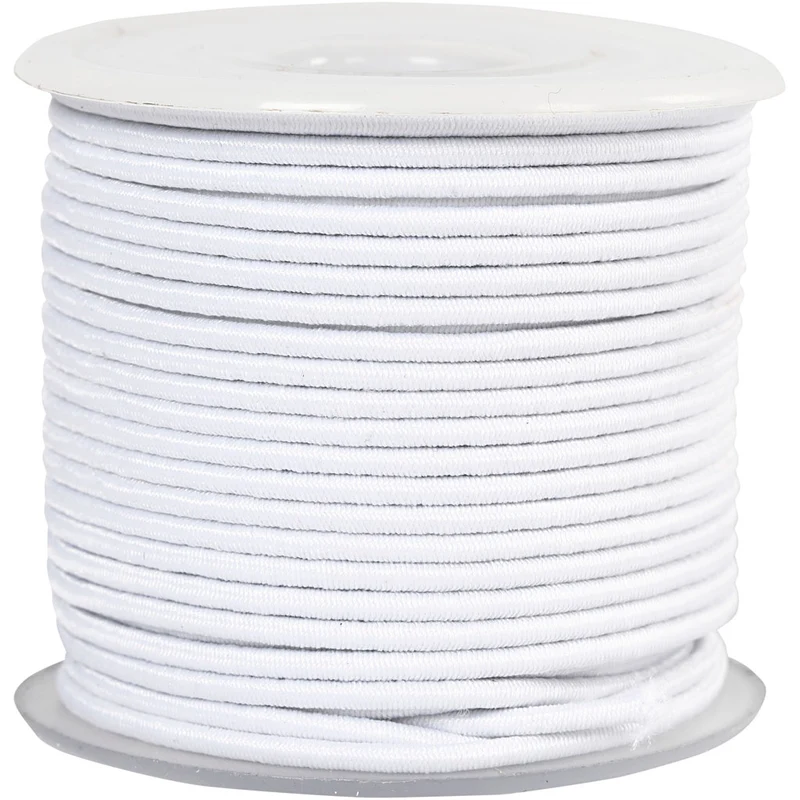 Elastisk smyckestråd, tjocklek 2 mm, vit, 25 m/ 1 rl. [HOB-410360]
