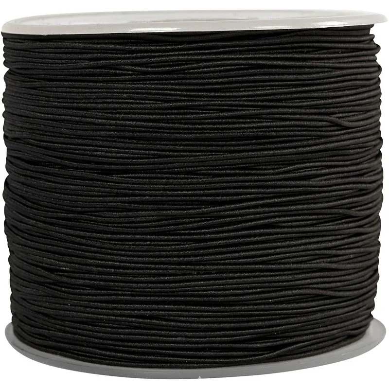 Elastisk smyckestråd, tjocklek 1 mm, svart, 250 m/ 1 rl. [HOB-41035]