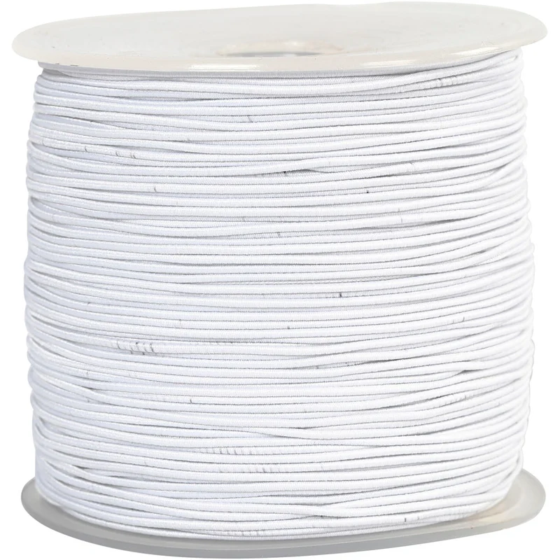 Elastisk smyckestråd, tjocklek 1 mm, vit, 250 m/ 1 rl. [HOB-41034]