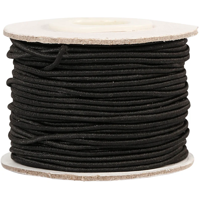 Elastisk smyckestråd, tjocklek 1 mm, svart, 25 m/ 1 rl. [HOB-41033]