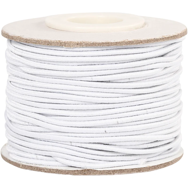 Elastisk smyckestråd, tjocklek 1 mm, vit, 25 m/ 1 rl. [HOB-41030]