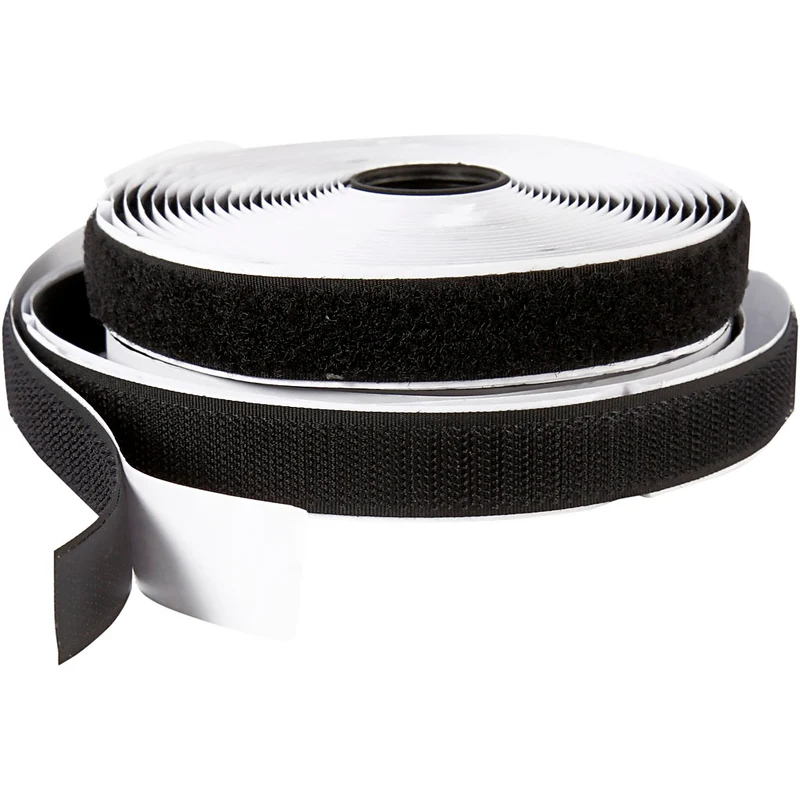 Kardborreband, självhäftande, B: 20 mm, svart, 5 m/ 1 rl. [HOB-41021]