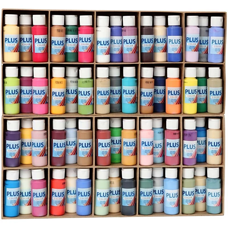 Plus Color Hobbyfärg, mixade färger, 60x60 ml/ 1 förp. [HOB-39697]