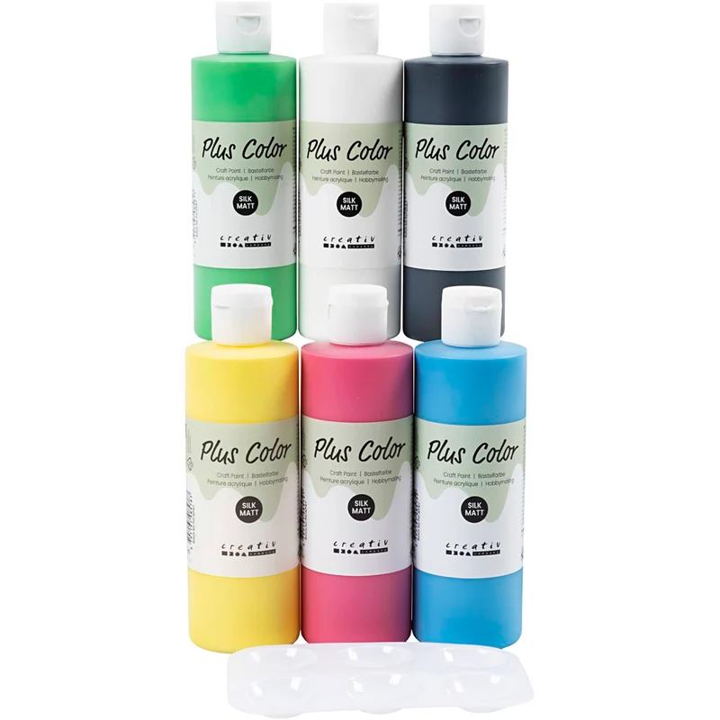 Plus Color Hobbyfärg, primärfärger, 6x250 ml/ 1 förp. [HOB-39533]