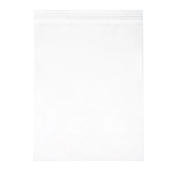 Plastpåsar 28,6x35,9cm Transparent med Tejpremsa (100 st) [B11S]