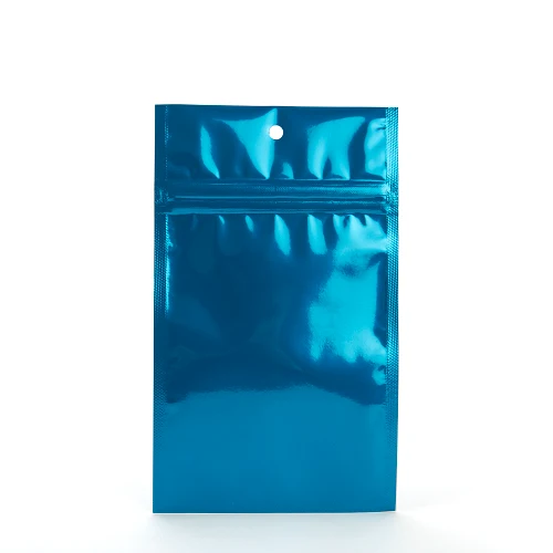 Blixtlåspåsar Blå 7,5x11,5cm Metalliserad (100 st) [HZBB3MBL]