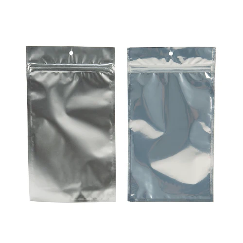 Blixtlåspåsar Transparent/Silver 12,5x21cm (100 st) [HZBB6S]