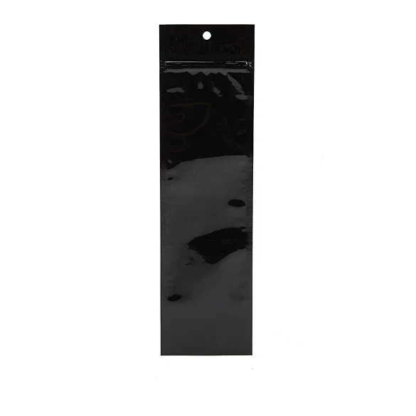 Blixtlåspåsar Svart 6,5x23cm Metalliserad (100 st) [HZBB1MB]