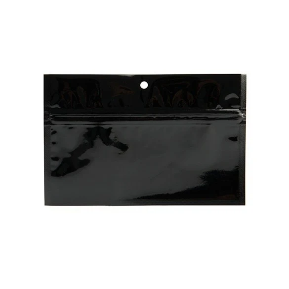 Blixtlåspåsar Svart 15x7cm Metalliserad (100 st) [HZBB2MB]